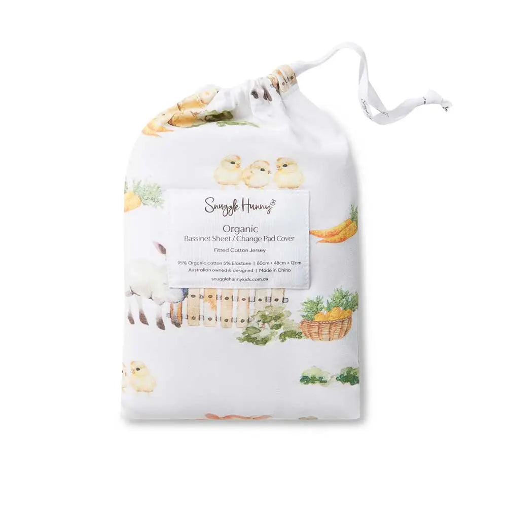Farm | Organic Bassinet Sheet / Change Pad Cover