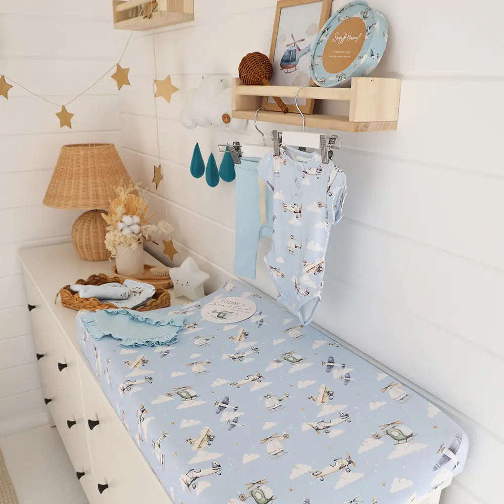 Taking Flight | Organic Bassinet Sheet / Change Pad Cover