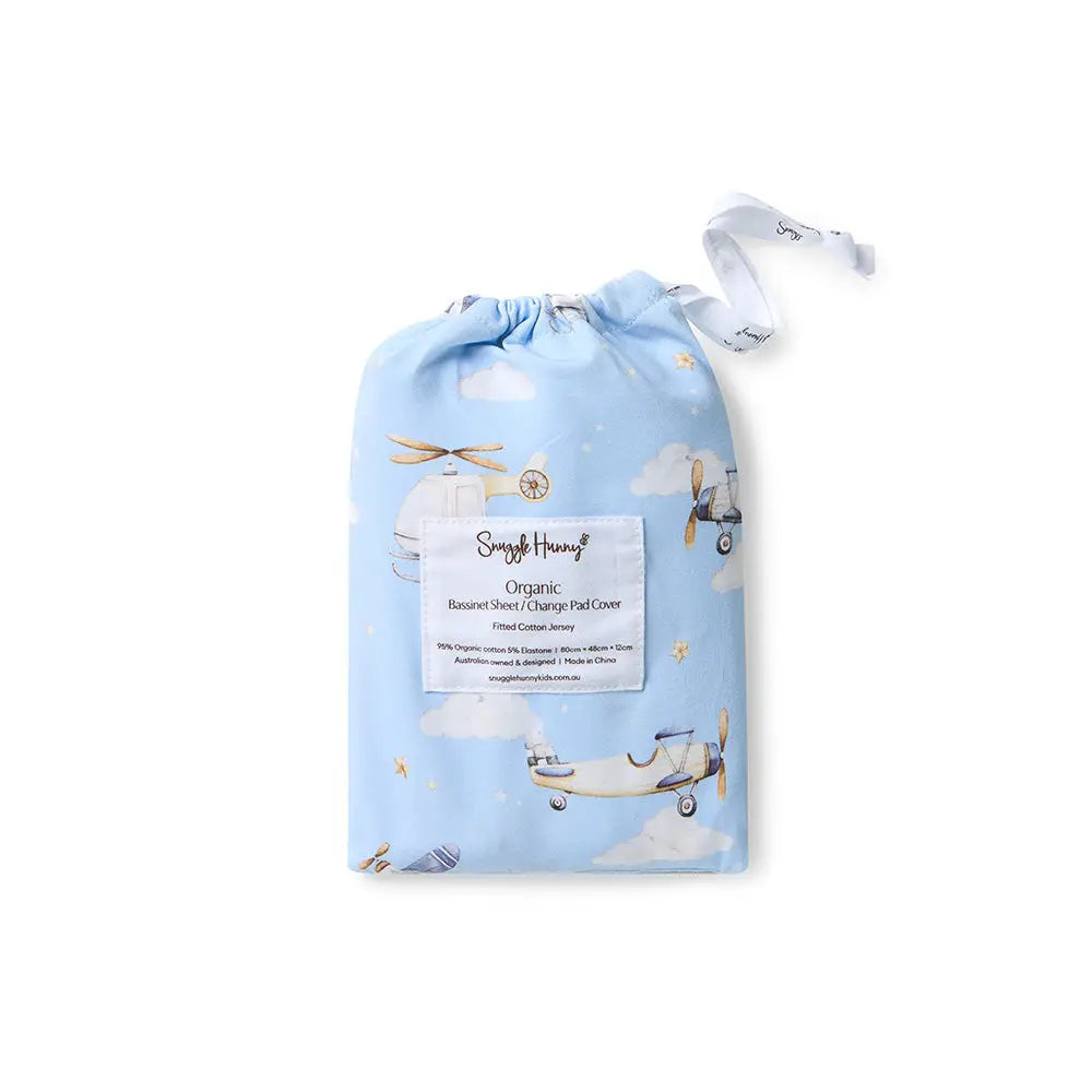 Taking Flight | Organic Bassinet Sheet / Change Pad Cover