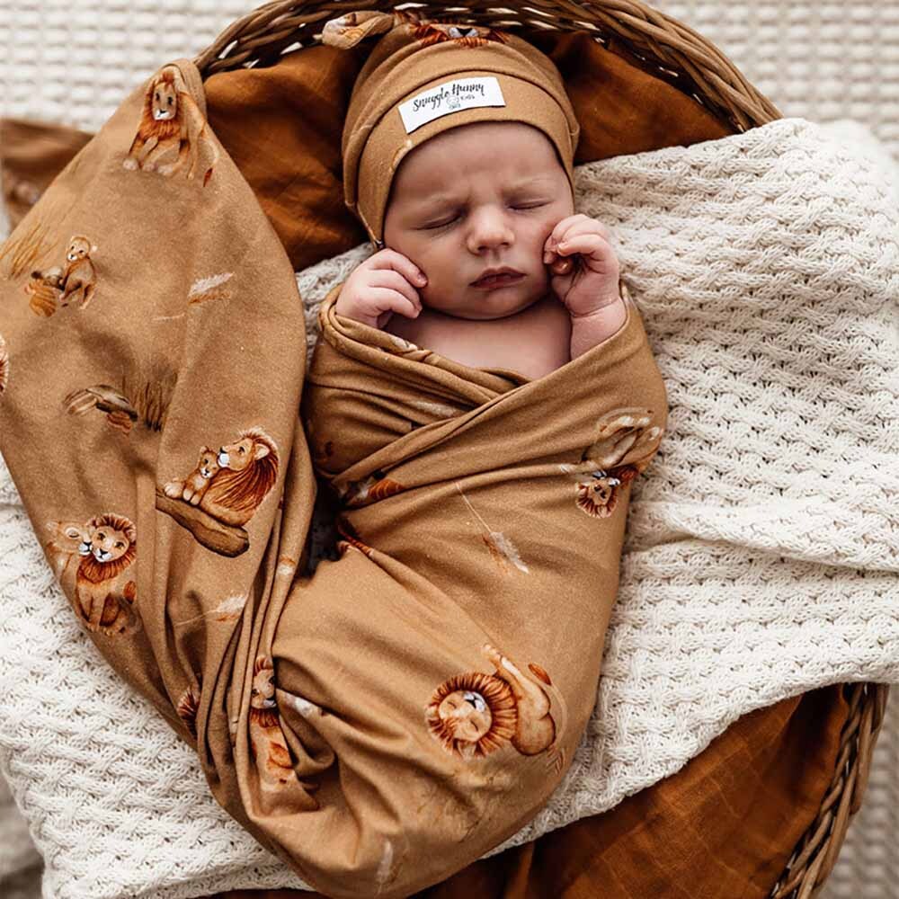 Roar Baby | Jersey Wrap & Beanie Set