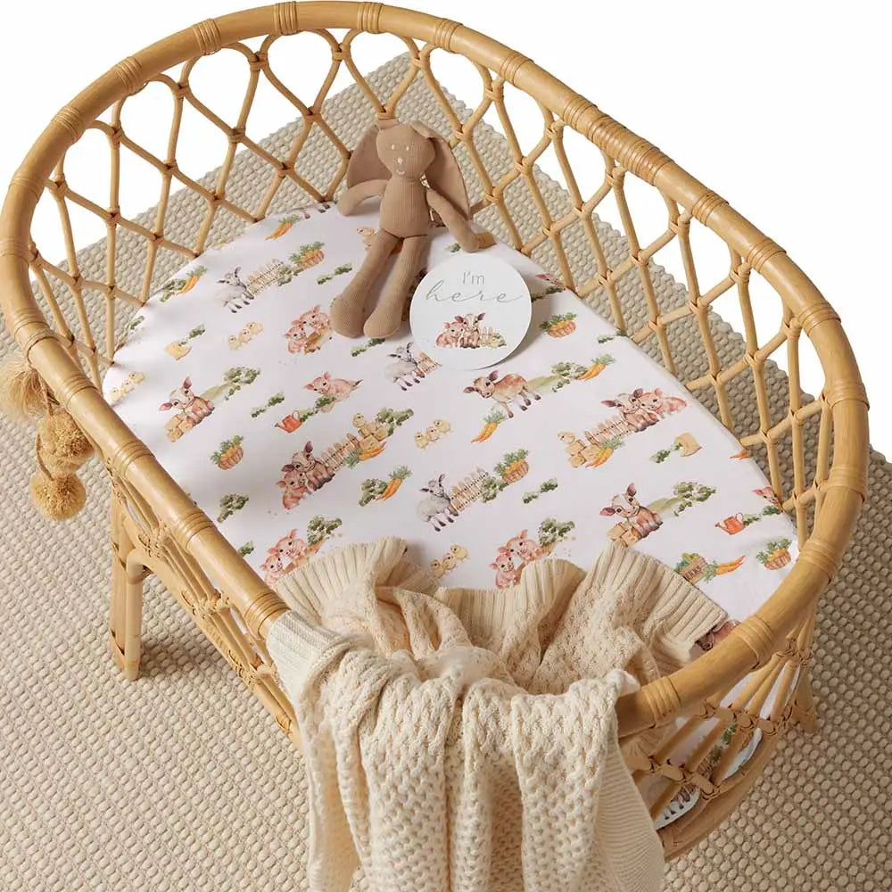 Farm | Organic Bassinet Sheet / Change Pad Cover