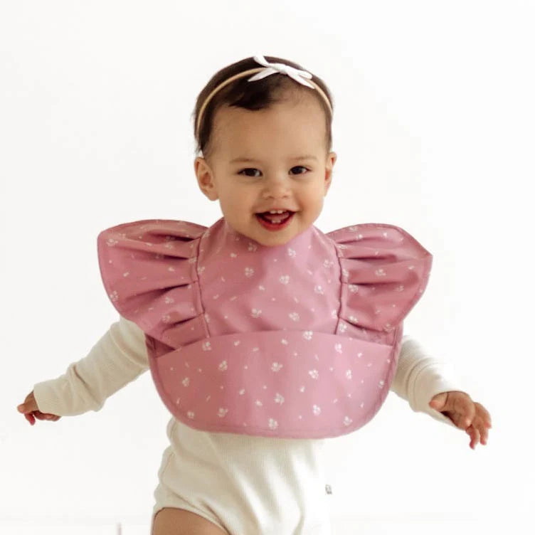 Pink Fleur | Frill Snuggle Bib