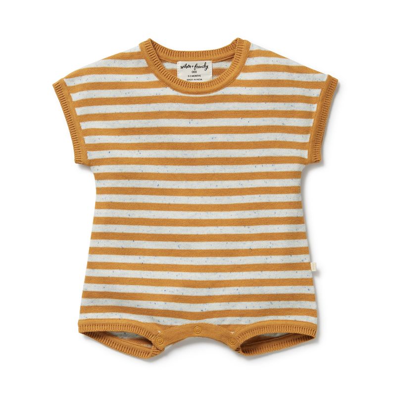 Golden Wave Stripe | Knitted Growsuit