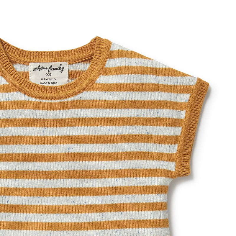 Golden Wave Stripe | Knitted Growsuit