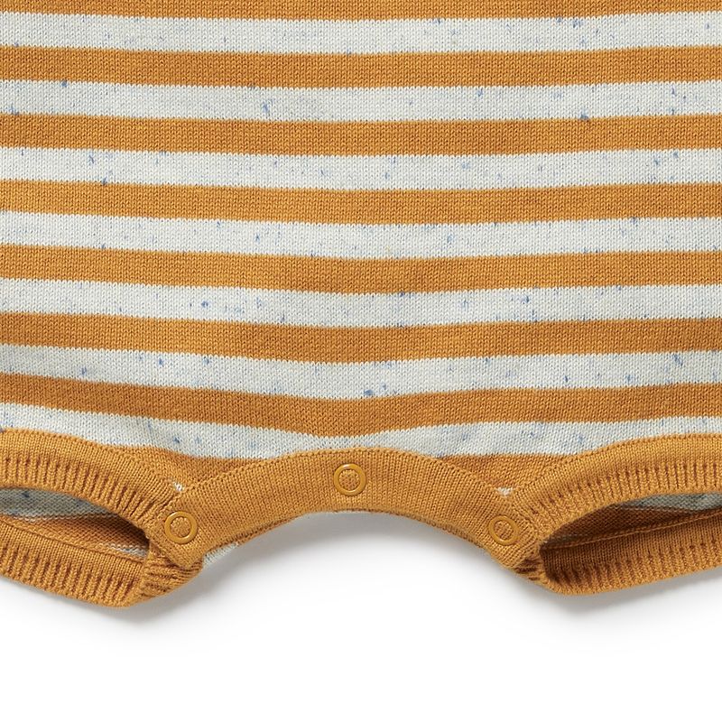 Golden Wave Stripe | Knitted Growsuit
