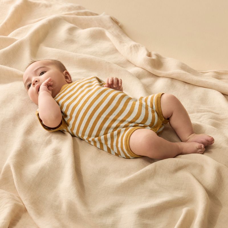 Golden Wave Stripe | Knitted Growsuit