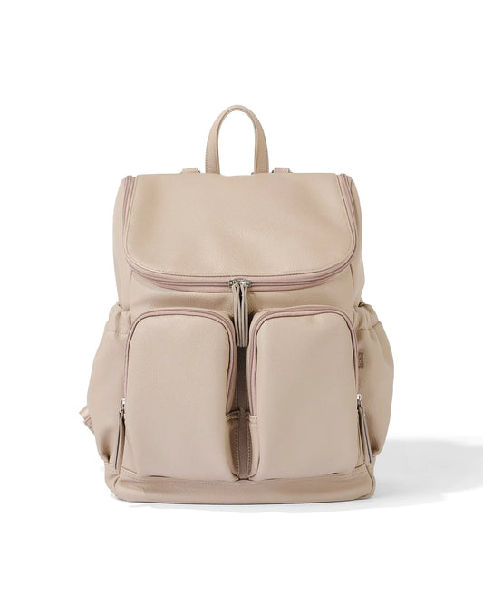 Faux Leather Backpack - Oat Dimple