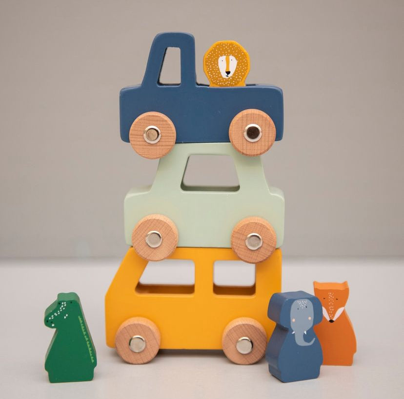 Wooden Animal Car Set