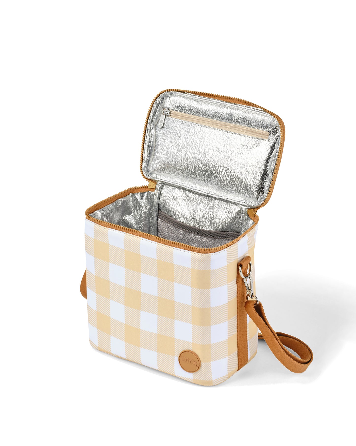 Midi Insulated Lunch Bag- Beige Gingham