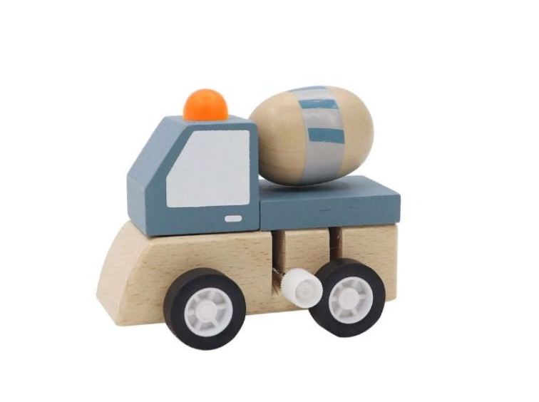 Wooden Wind Up Construction Trucks