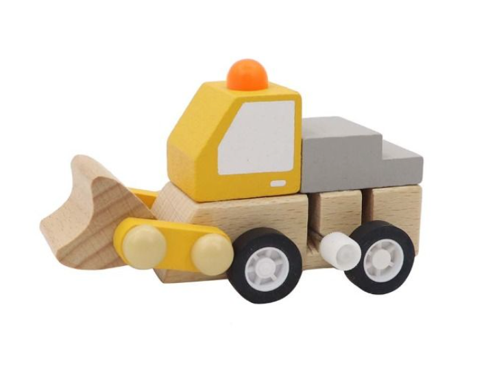 Wooden Wind Up Construction Trucks