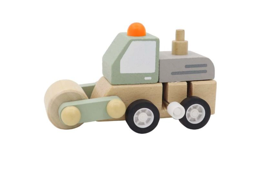 Wooden Wind Up Construction Trucks