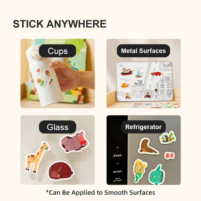 Reusable Jelly Sticker Set- The Busy Animal Town