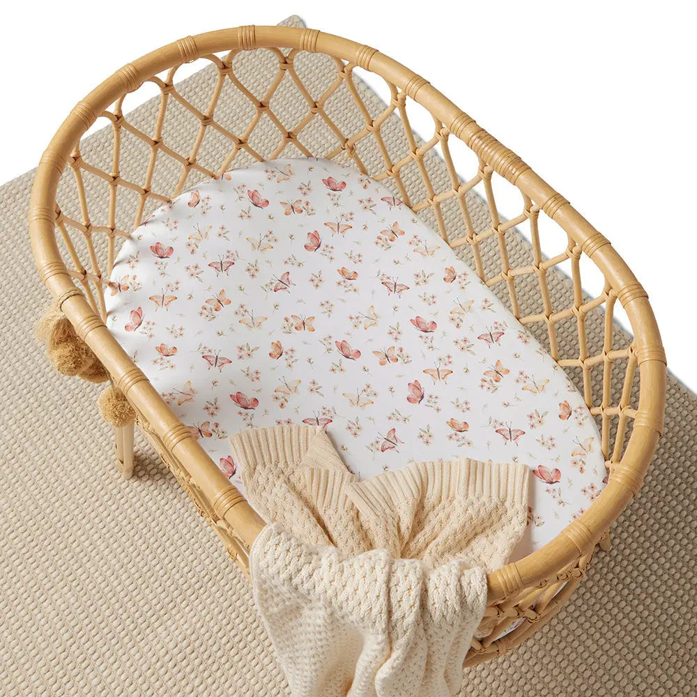 Butterfly | Organic Bassinet Sheet / Change Pad Cover