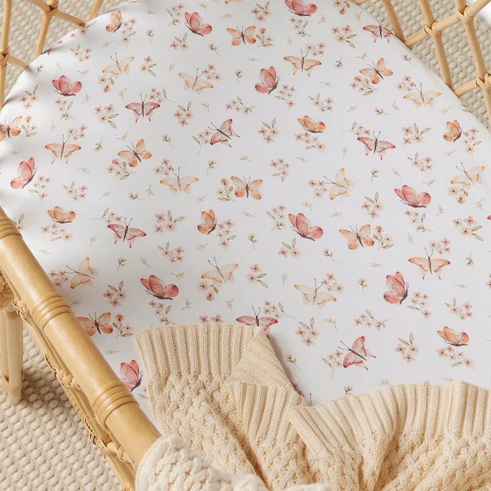 Butterfly | Organic Bassinet Sheet / Change Pad Cover