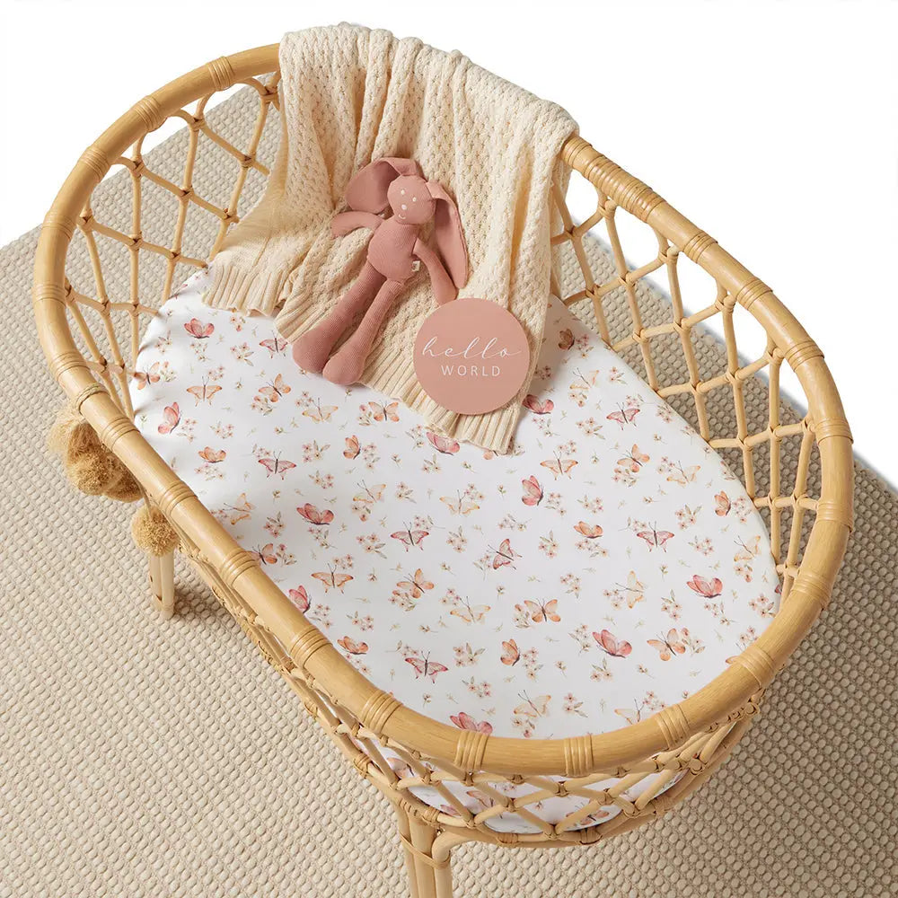 Butterfly | Organic Bassinet Sheet / Change Pad Cover