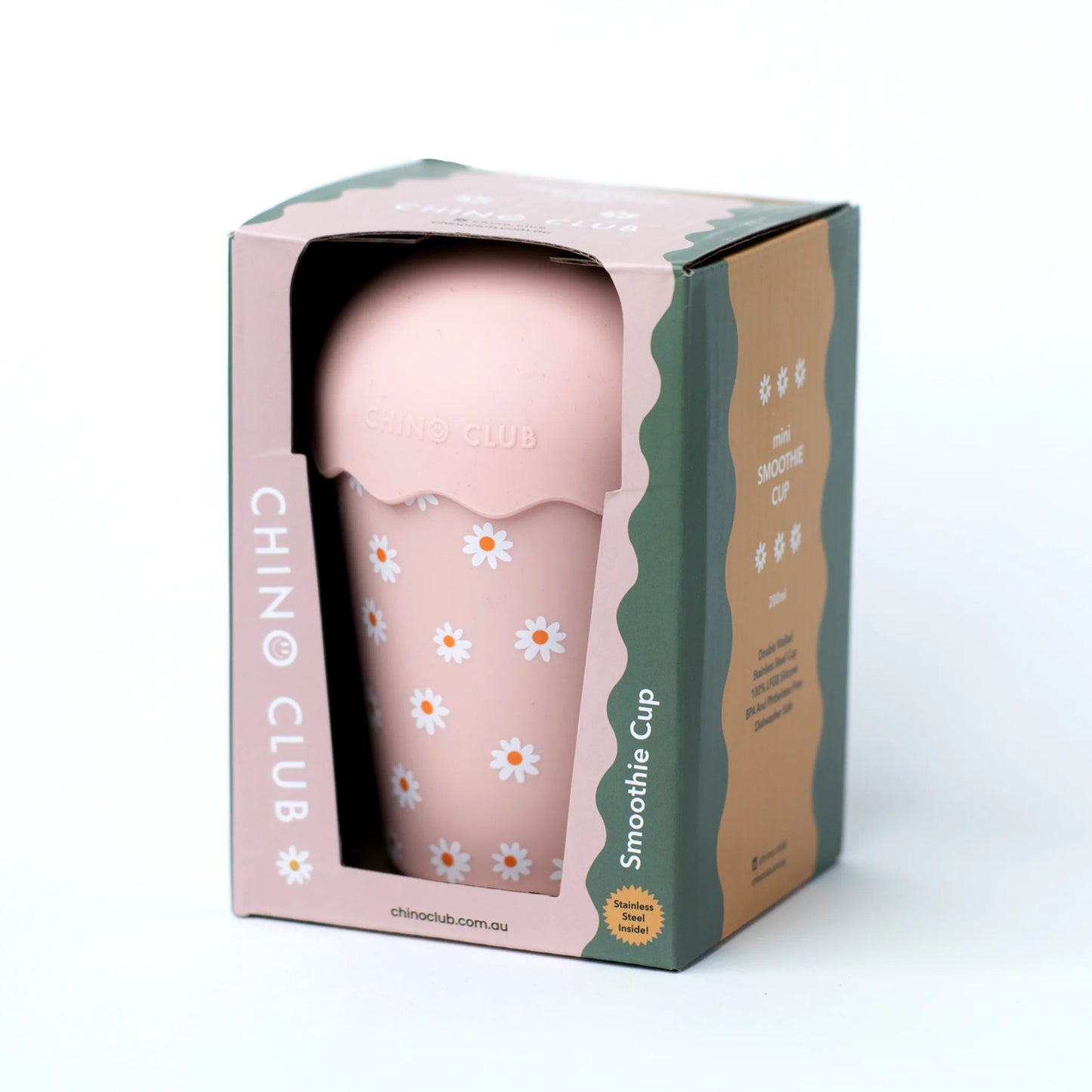 Pink Daisy | Mini Smoothie Cup & Straw 200ml