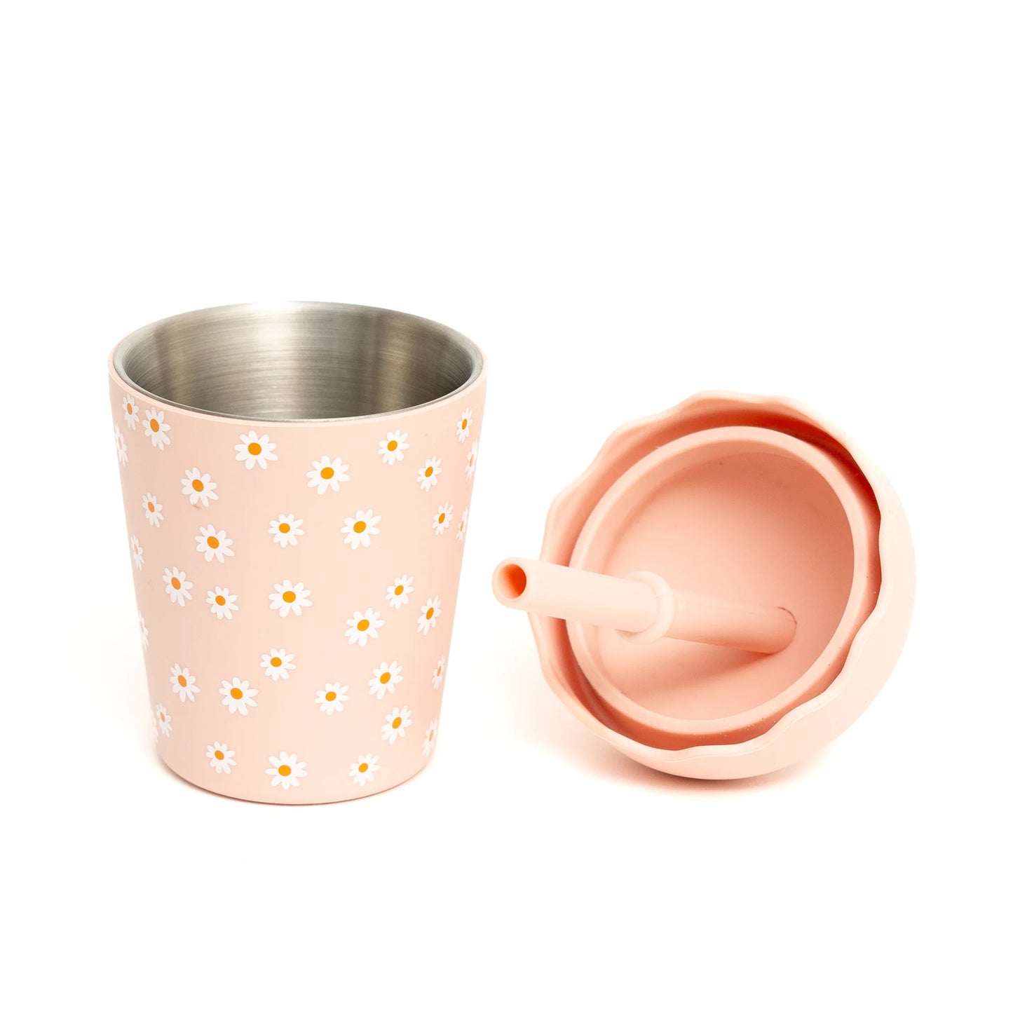 Pink Daisy | Mini Smoothie Cup & Straw 200ml