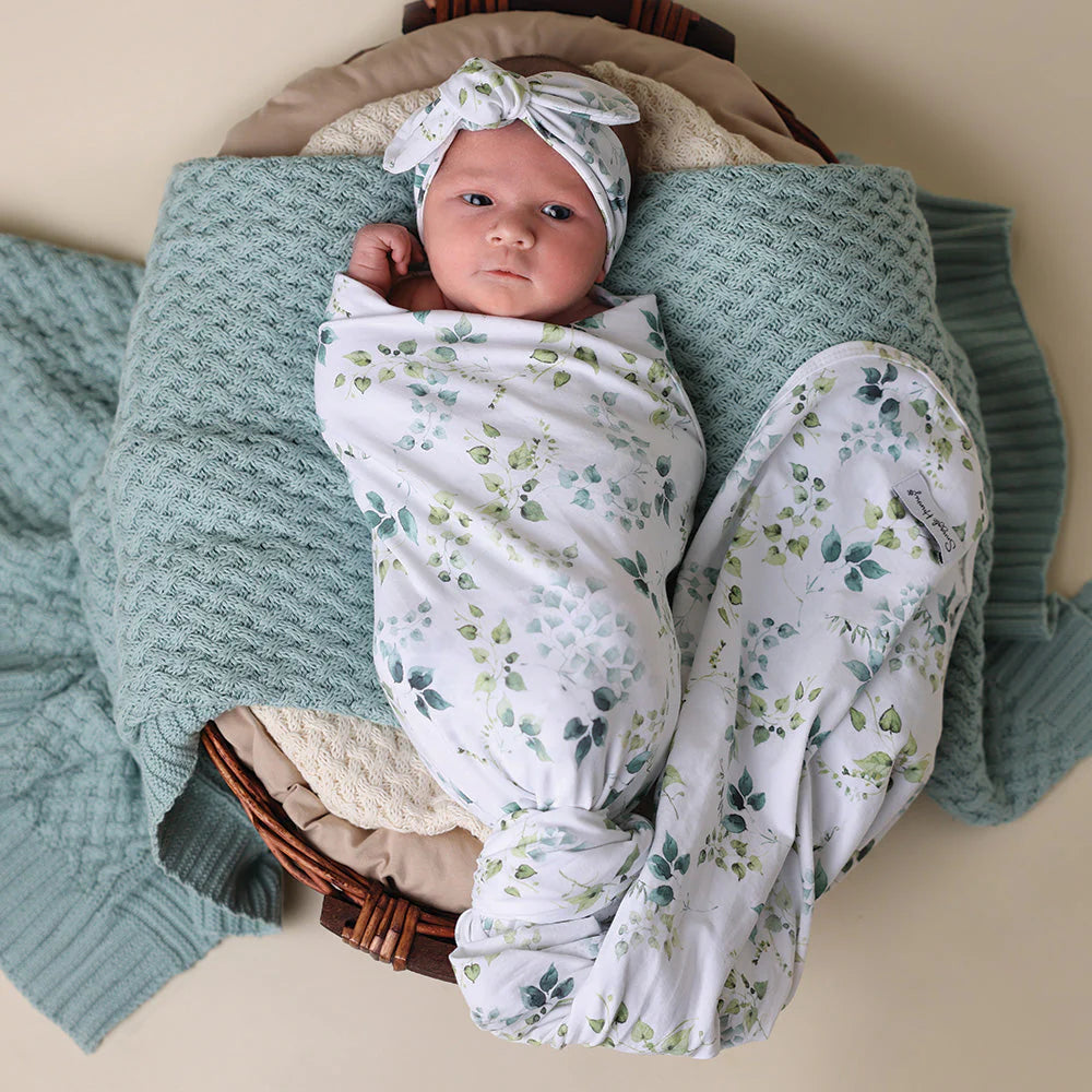 Eden | Baby Jersey wrap & Topknot Set