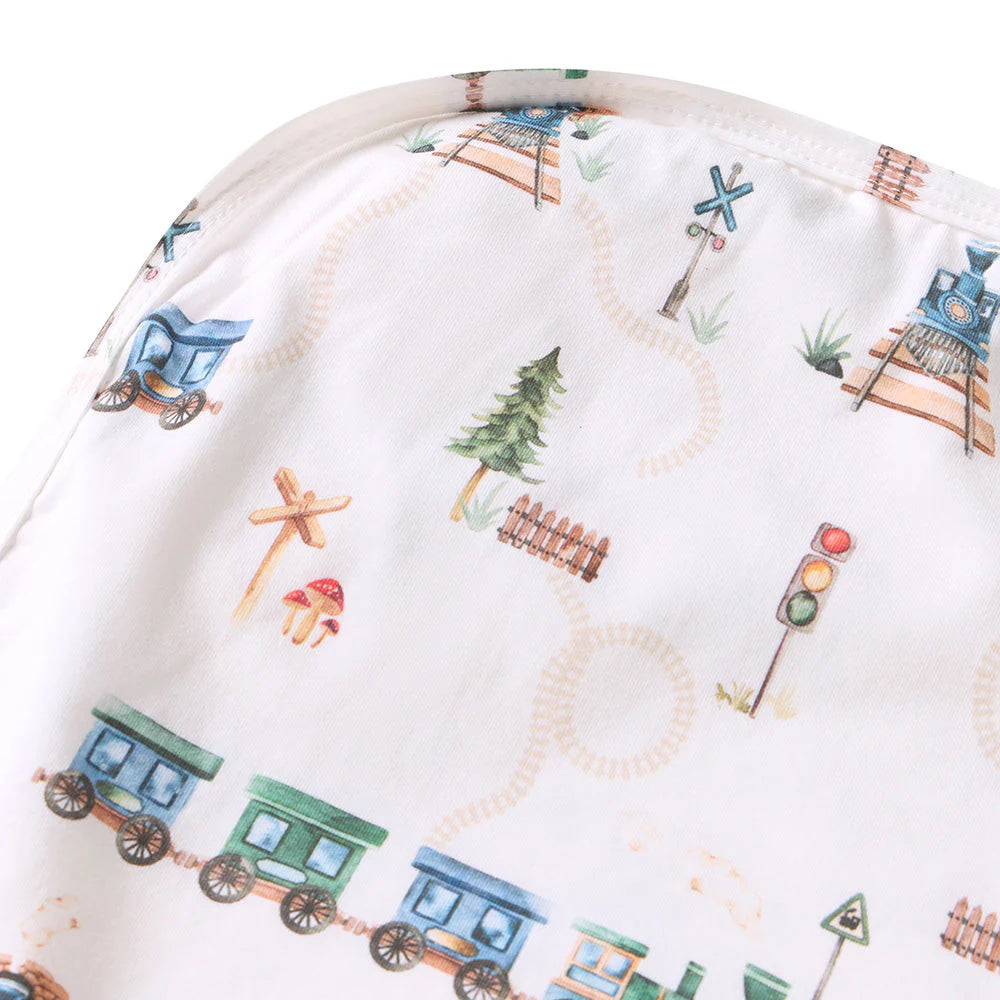 Trains | Jersey Wrap & Beanie Set