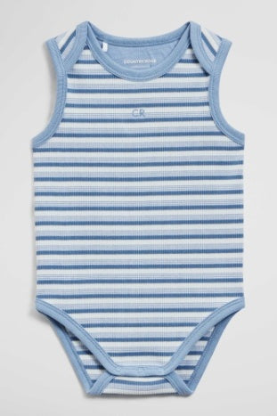 SL Rib BSuit- Mid Blue Stipe