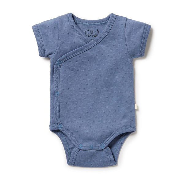 Pointelle Kimono Bodysuit Raindrop Premmie