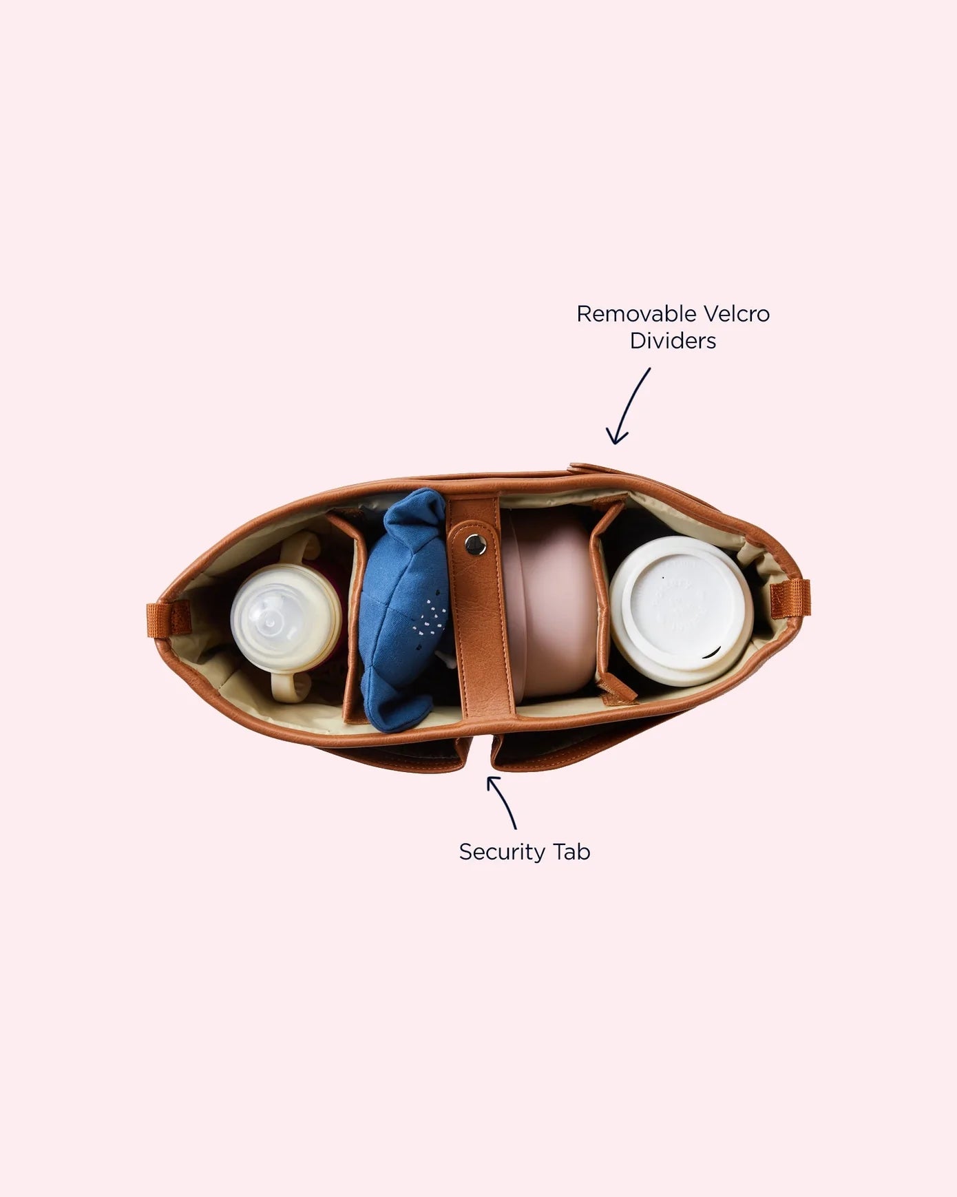 Faux Leather Pram Organiser Caddy - Tan