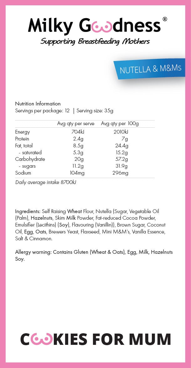 Nutella & M&Ms | Lactation Cookies