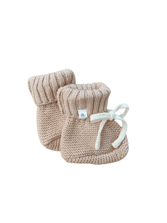 BOOTIES | CARAMEL (GINGHAM) - 0-3Months