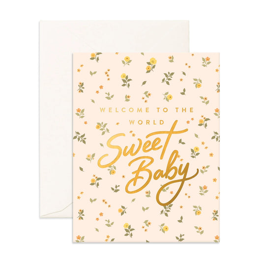 Welcome Sweet Baby Broderie| Greeting Card