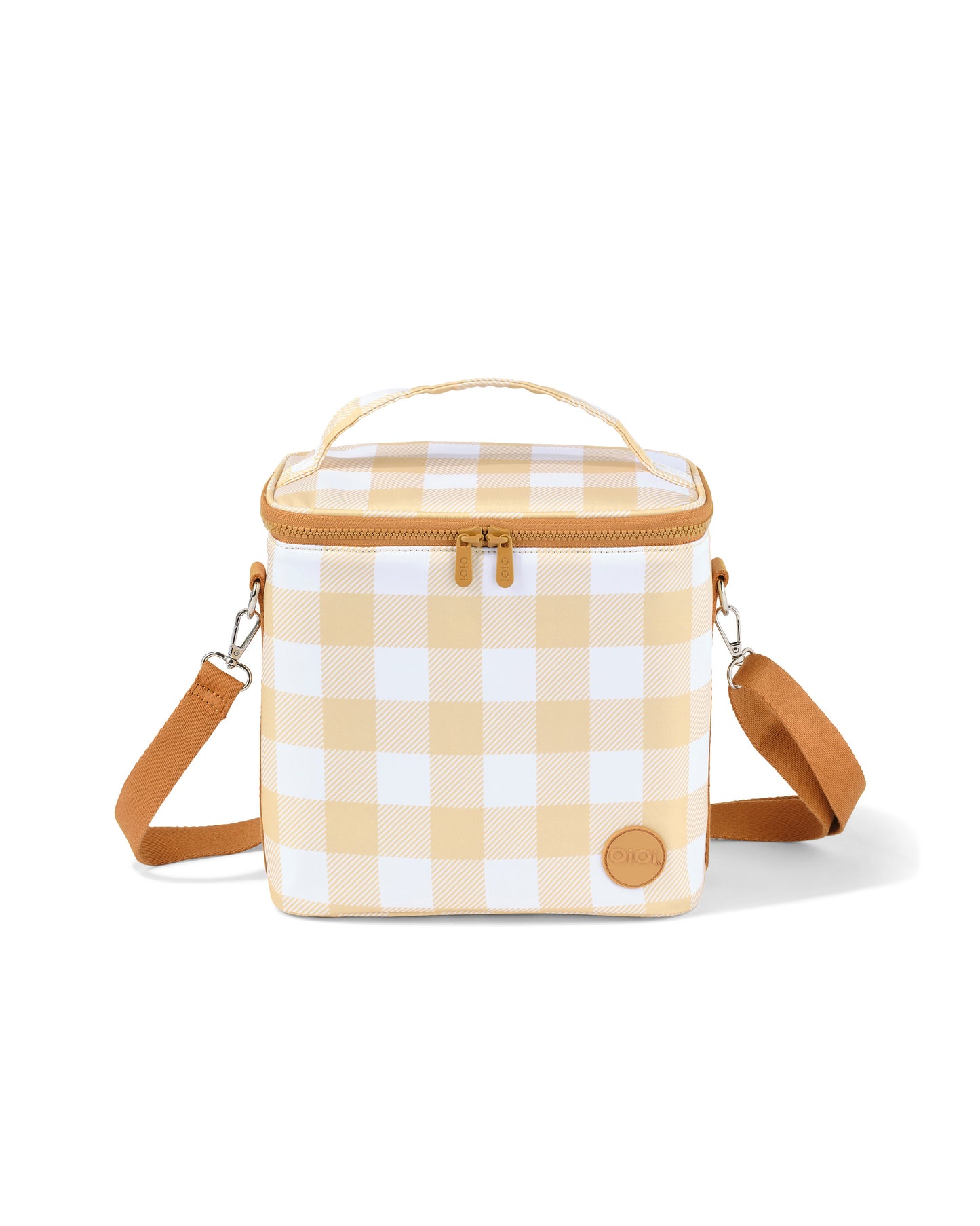 Midi Insulated Lunch Bag- Beige Gingham