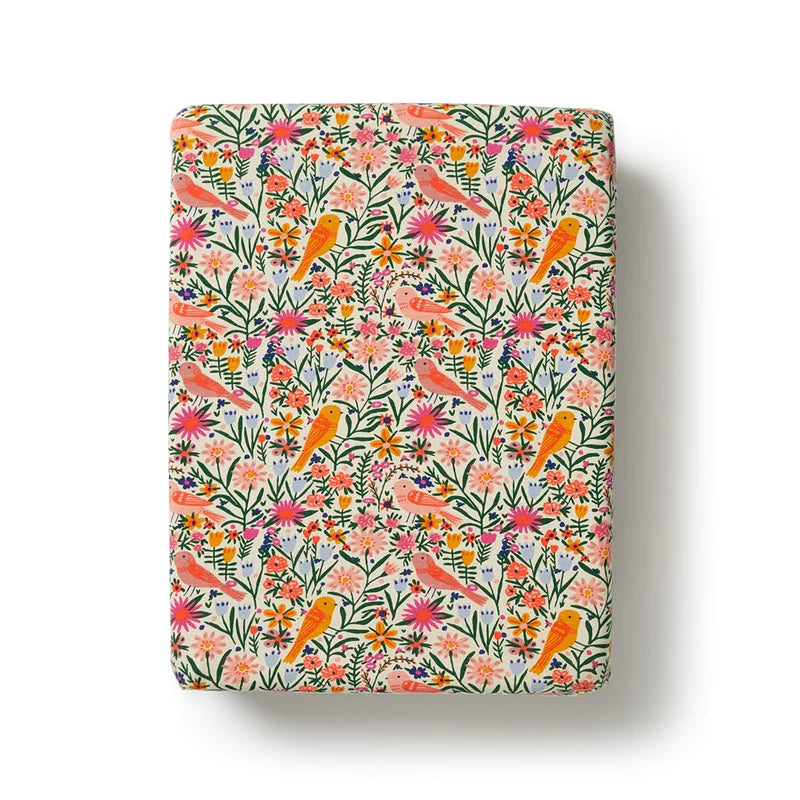 Fitted Cot Sheet Birdy Floral