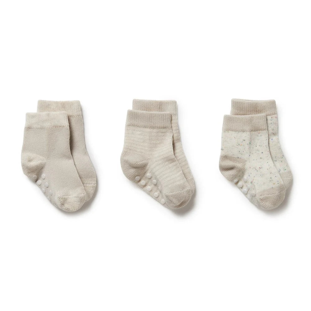 3 Pack Baby Socks | Clay Cotton Nylon Knit