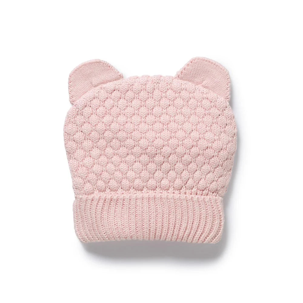 MARSHMALLOW ORGANIC KNITTED BUBBLE BEAR HAT