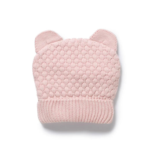 MARSHMALLOW ORGANIC KNITTED BUBBLE BEAR HAT