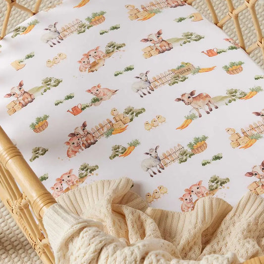 Farm | Organic Bassinet Sheet / Change Pad Cover