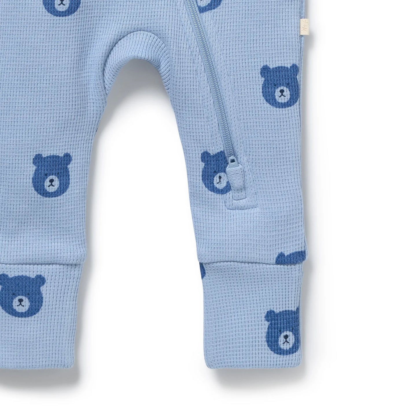 BEAR HUGS ORGANIC WAFFLE ZIPSUIT