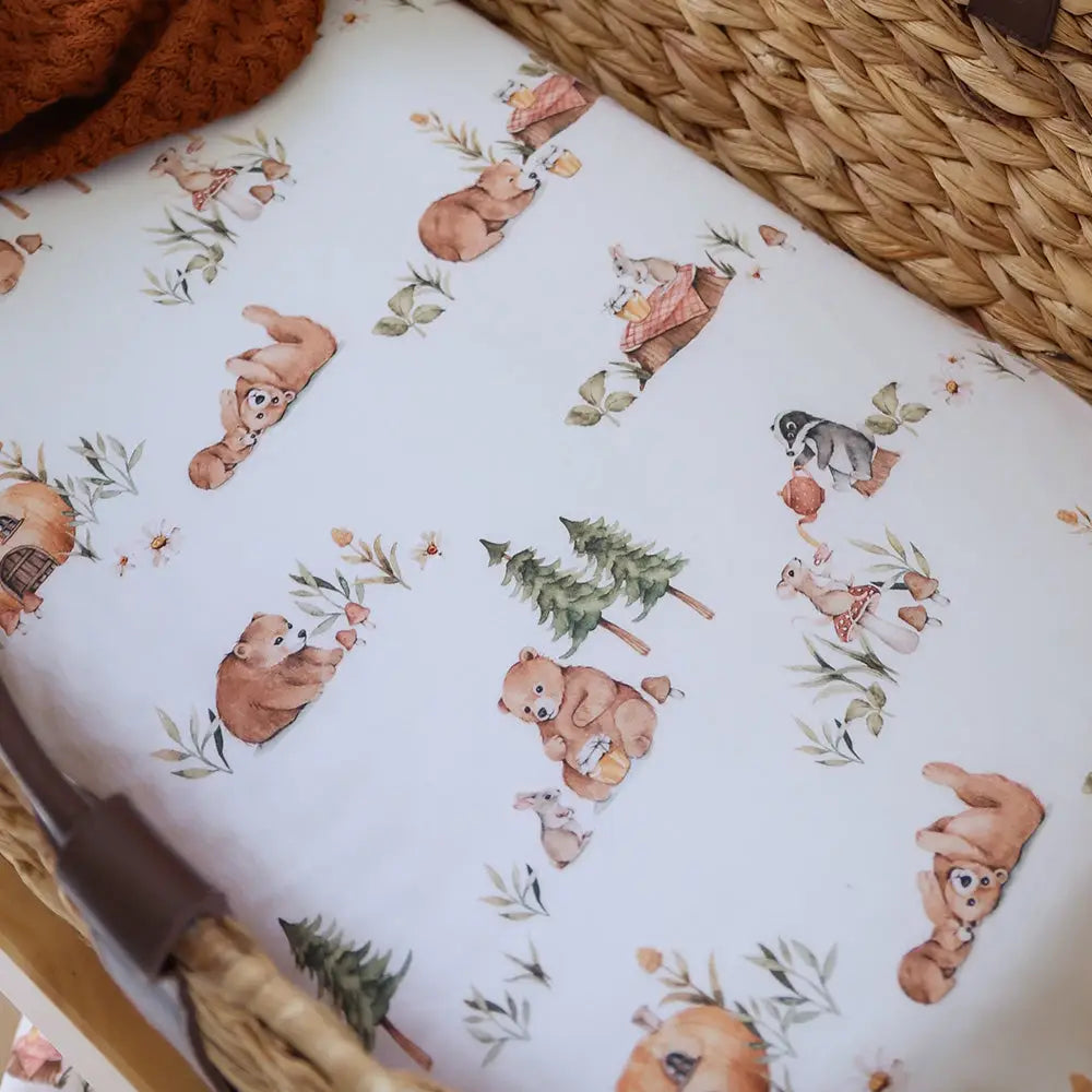 Bears | Organic Bassinet Sheet / Change Pad Cover
