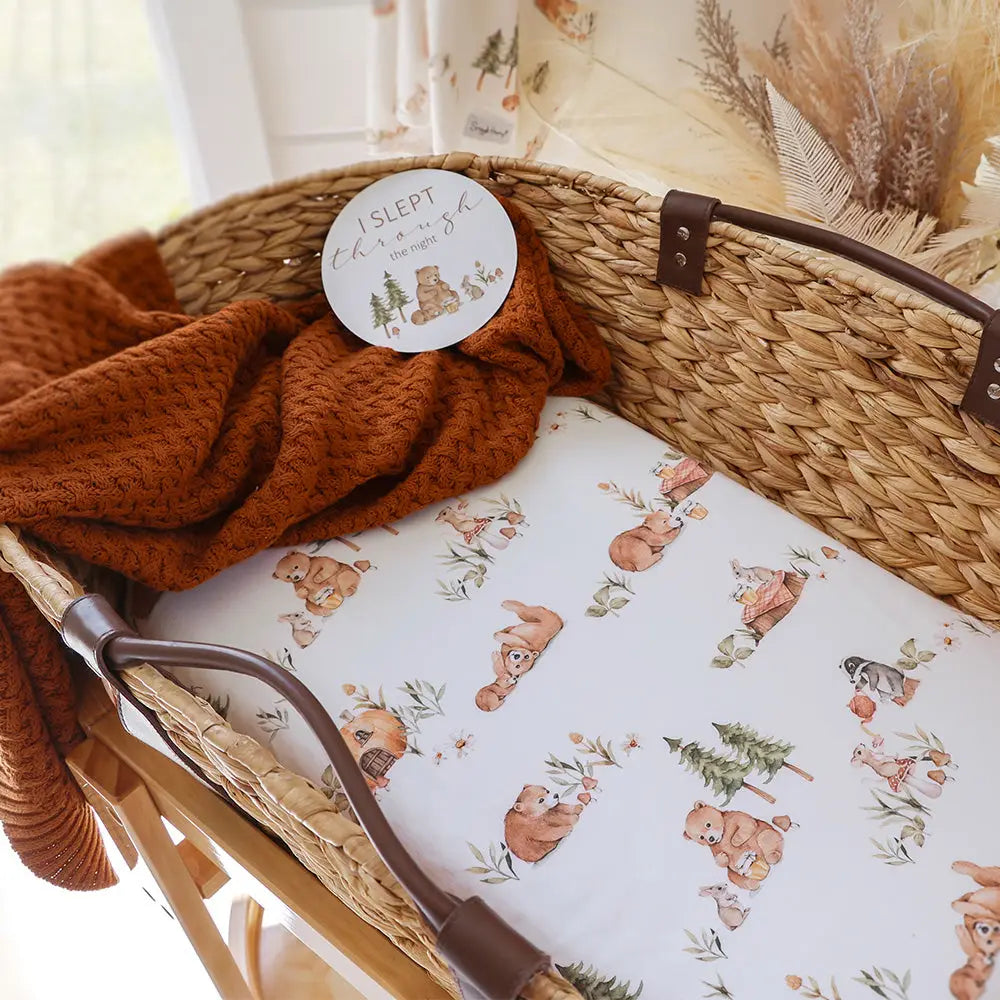 Bears | Organic Bassinet Sheet / Change Pad Cover