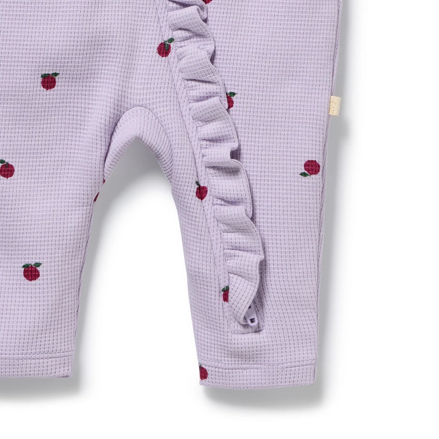 Berry Plums | Organic Waffle Ruffle Zipsuit