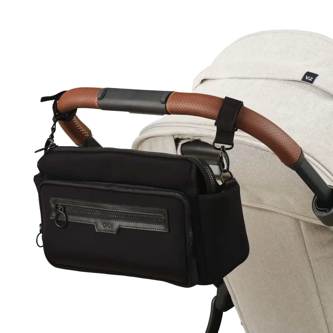 Mini Caddy Multitasker Pram Caddy 2.0- Black Neoprene – Mini Folk Collective