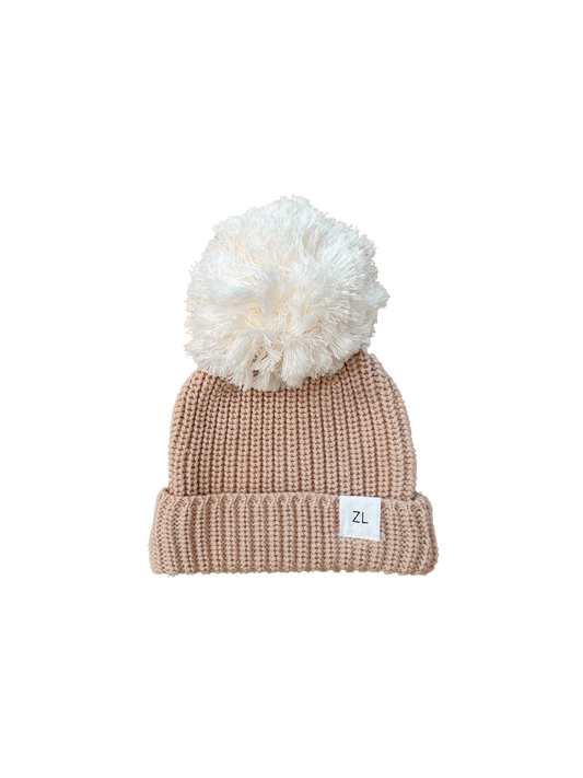 BEANIE | CARAMEL (GINGHAM)