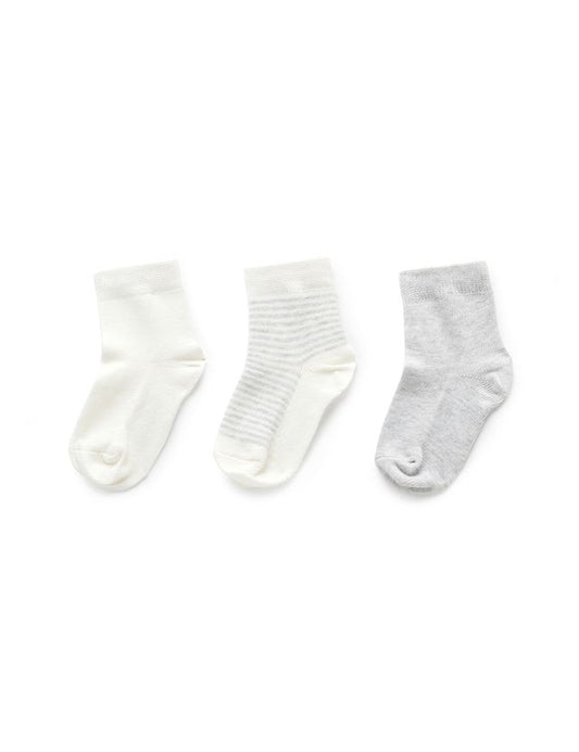3 Sock Pack | Pale Grey Melange