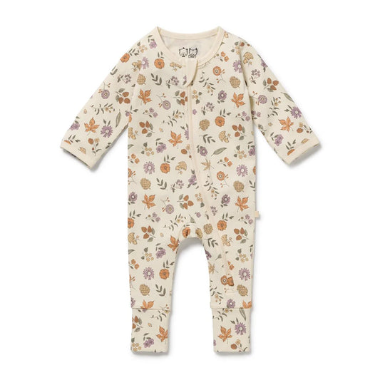 MAPLE GLOW | ORGANIC ZIPSUIT WITH FEET