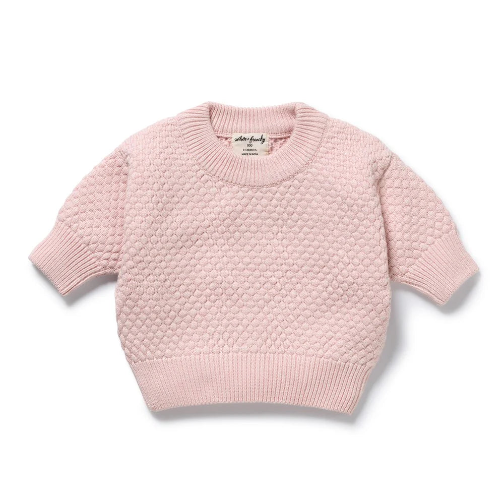 MARSHMALLOW ORGANIC KNITTED BUBBLE JUMPER