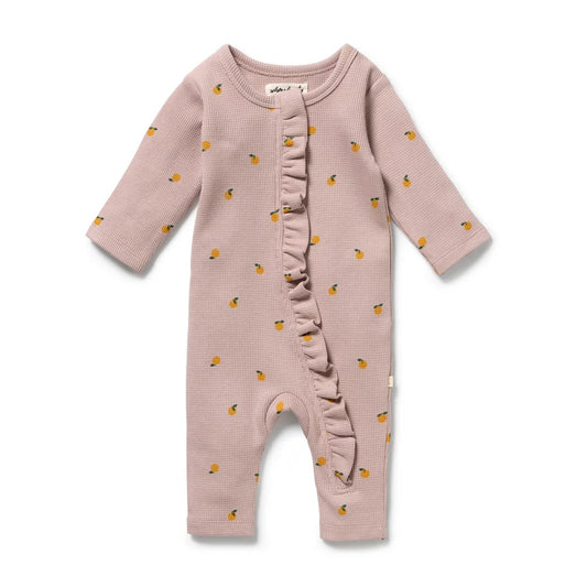MINI MANDO | ORGANIC WAFFLE RUFFLE ZIPSUIT