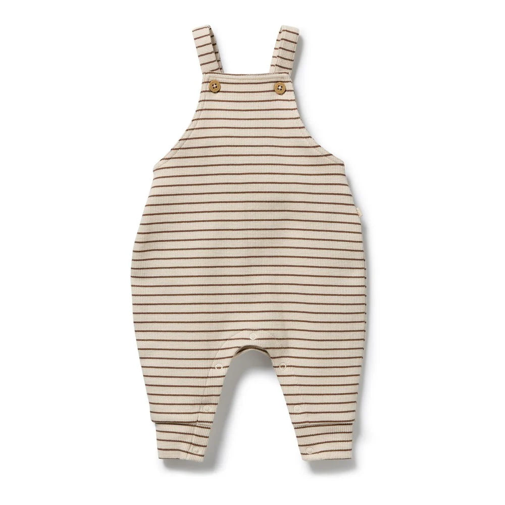 NUTMEG STRIPE | ORGANIC WAFFLE OVERALL