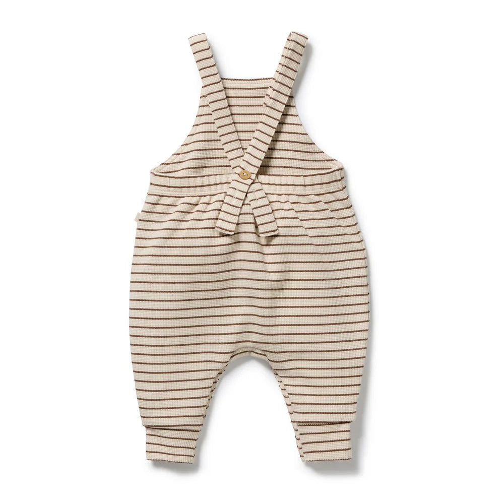 NUTMEG STRIPE | ORGANIC WAFFLE OVERALL