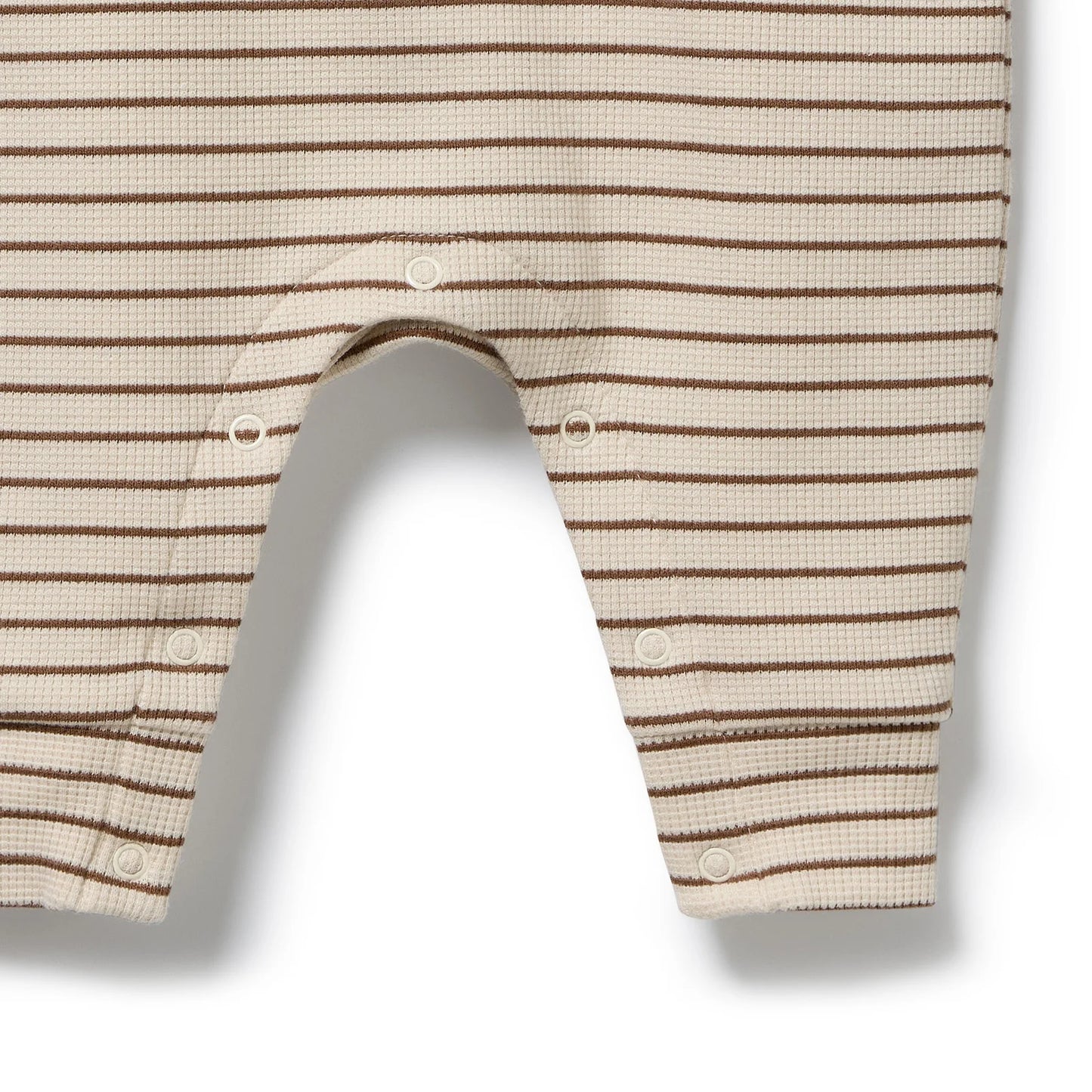 NUTMEG STRIPE | ORGANIC WAFFLE OVERALL