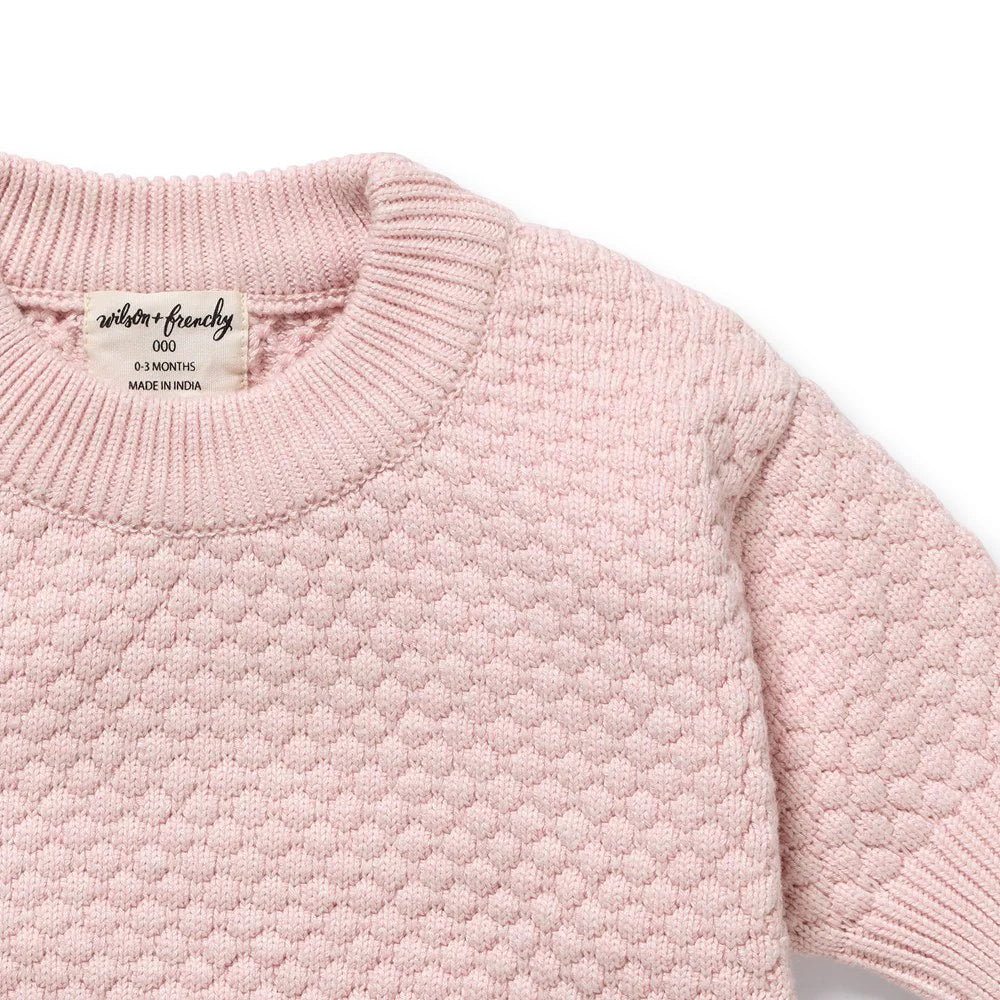 MARSHMALLOW ORGANIC KNITTED BUBBLE JUMPER